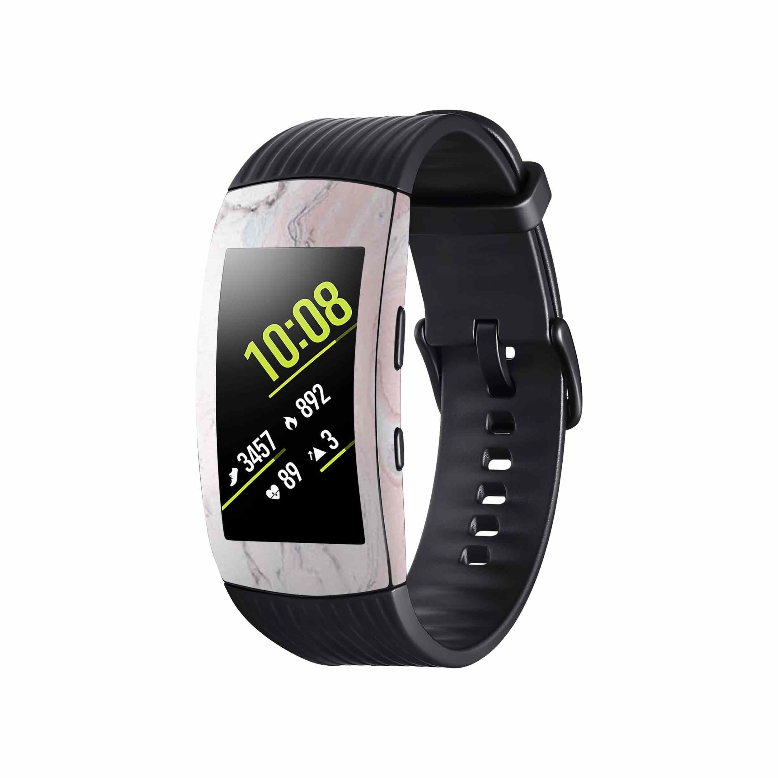 برچسب ماهوت طرح Blanco-Pink-Marble مناسب برای ساعت هوشمند سامسونگ Galaxy Gear Fit 2 Pro