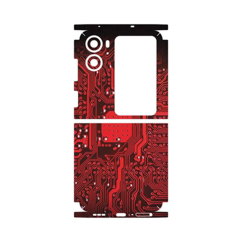 برچسب پوششی ماهوت مدل Red_Printed_Circuit_Board-FullSkin مناسب برای گوشی موبایل اپو Find N2 Flip