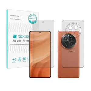 Rockspace HyGEL model clear screen protector suitable for Realme GT5 Pro mobile phone along with the phone back protector