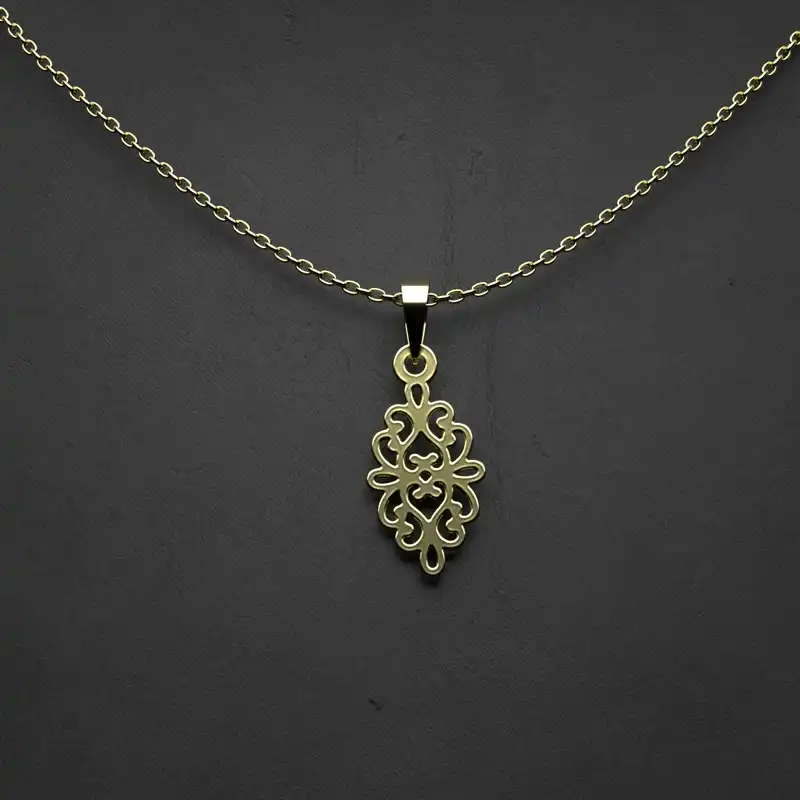 گردنبند طلا 18 عیار زنانه مدوپد مدل اسلیمی کد RR1157