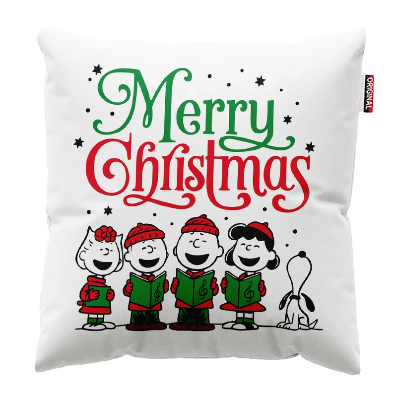 کوسن پاد آفرین مدل کریسمس طرح اسنوپی کد PK302648 سایز 30*30 سانتی متر