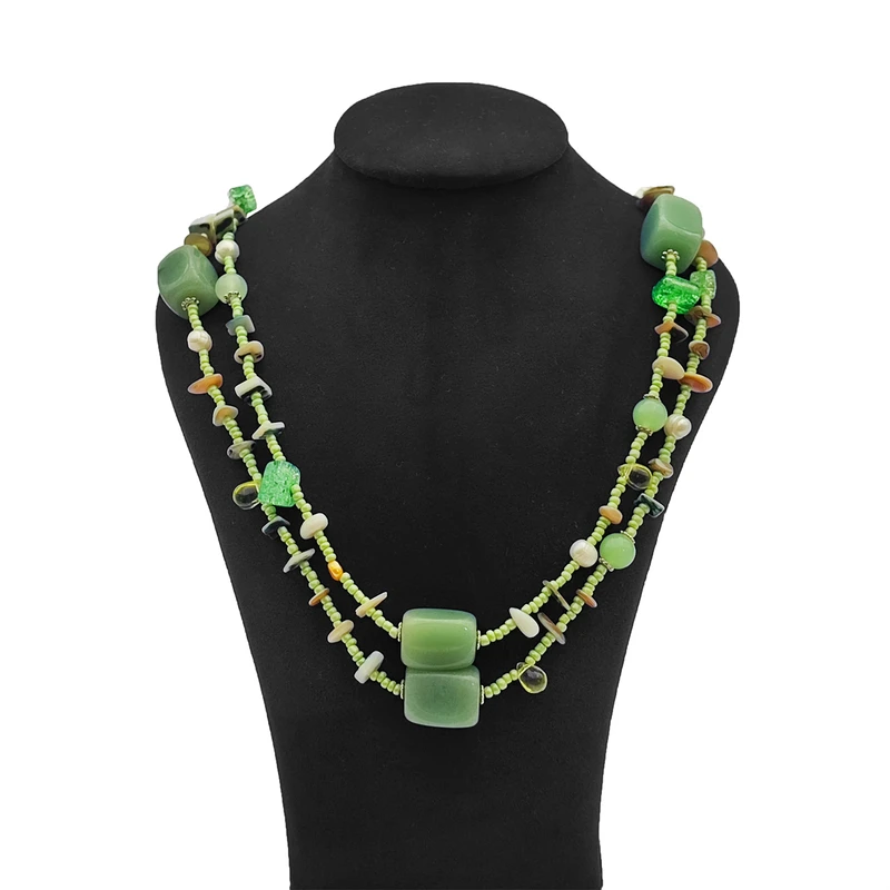 گردنبند زنانه مدل سنگ زبرجد