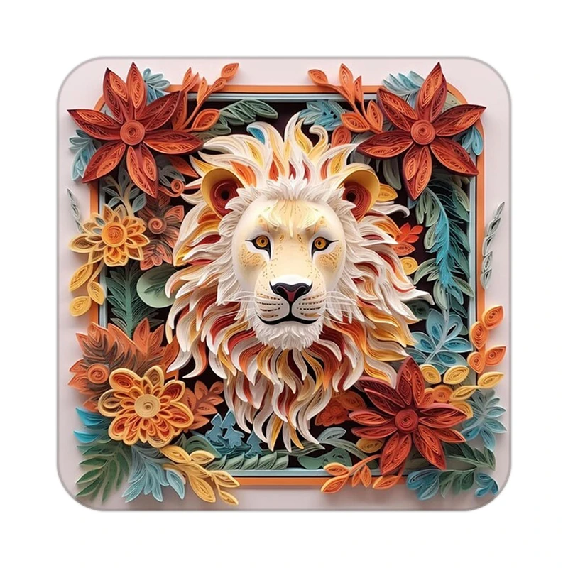 زیر لیوانی کاکتی طرح شیر مدل mp24273