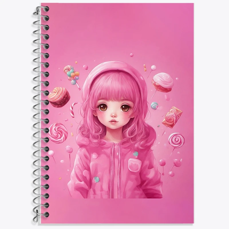 دفتر زبان 50 برگ خندالو مدل سه خط طرح دخترانه کد F2761