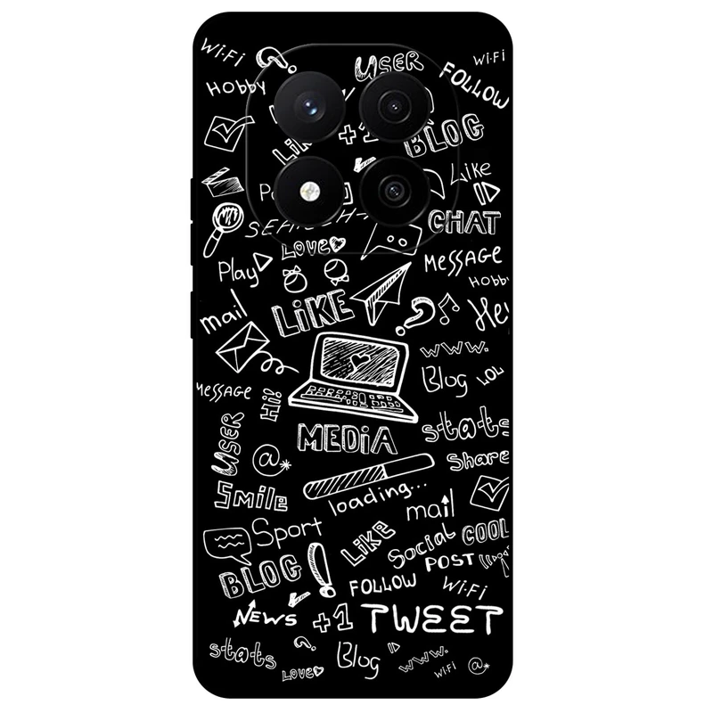 کاور مگافون طرح رسانه های اجتماعی مدل 1898 مناسب برای گوشی موبایل شیائومی Redmi Note 14 Pro Plus 5G