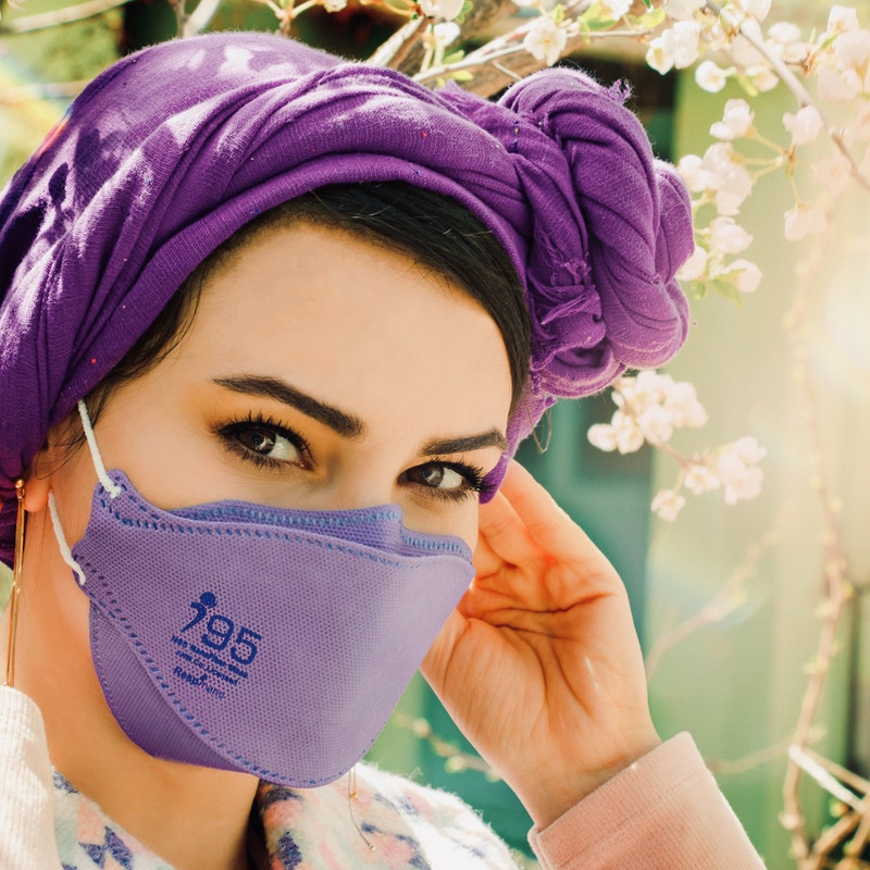 ماسک تنفسی ریما مدل سه بعدی N95 نانو کد Perple-F95 بسته 25 عددی