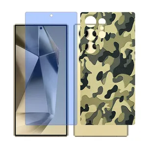 Glass Together model Blue cut screen protector for Samsung Galaxy S22 Ultra mobile phone with back cover sticker
