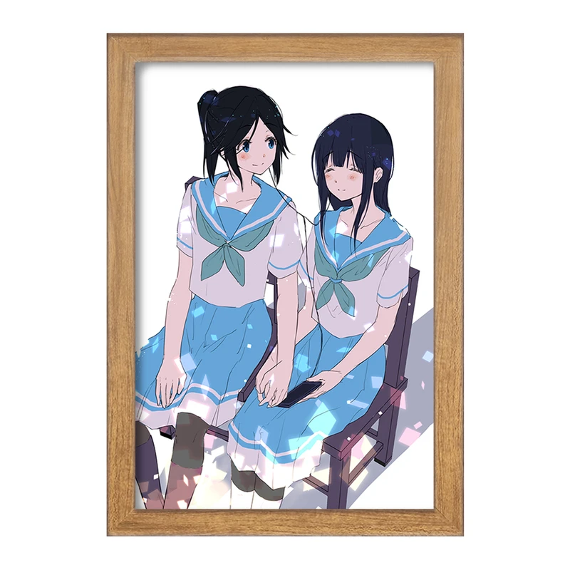 تابلو خندالو مدل کاساکی و میزور انیمه لیز و پرنده آبی کد 23826