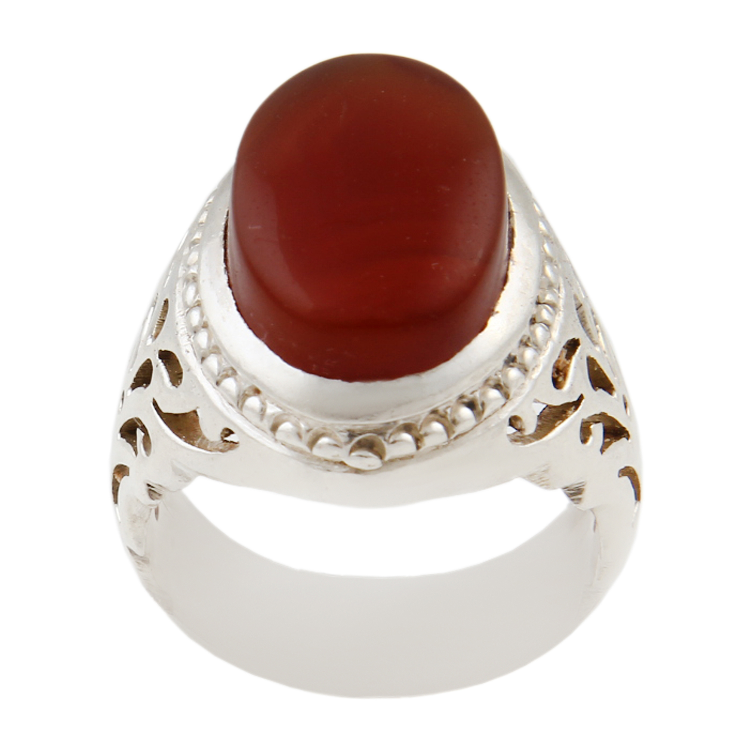 انگشتر نقره مردانه بازرگانی میلادی مدل عقیق کد AM_1306