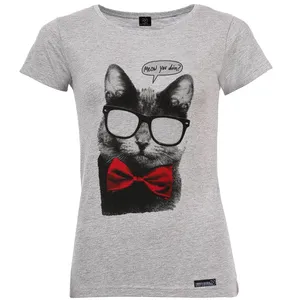 تی شرت آستین کوتاه زنانه 27 مدل Meow You Doin کد MH1369