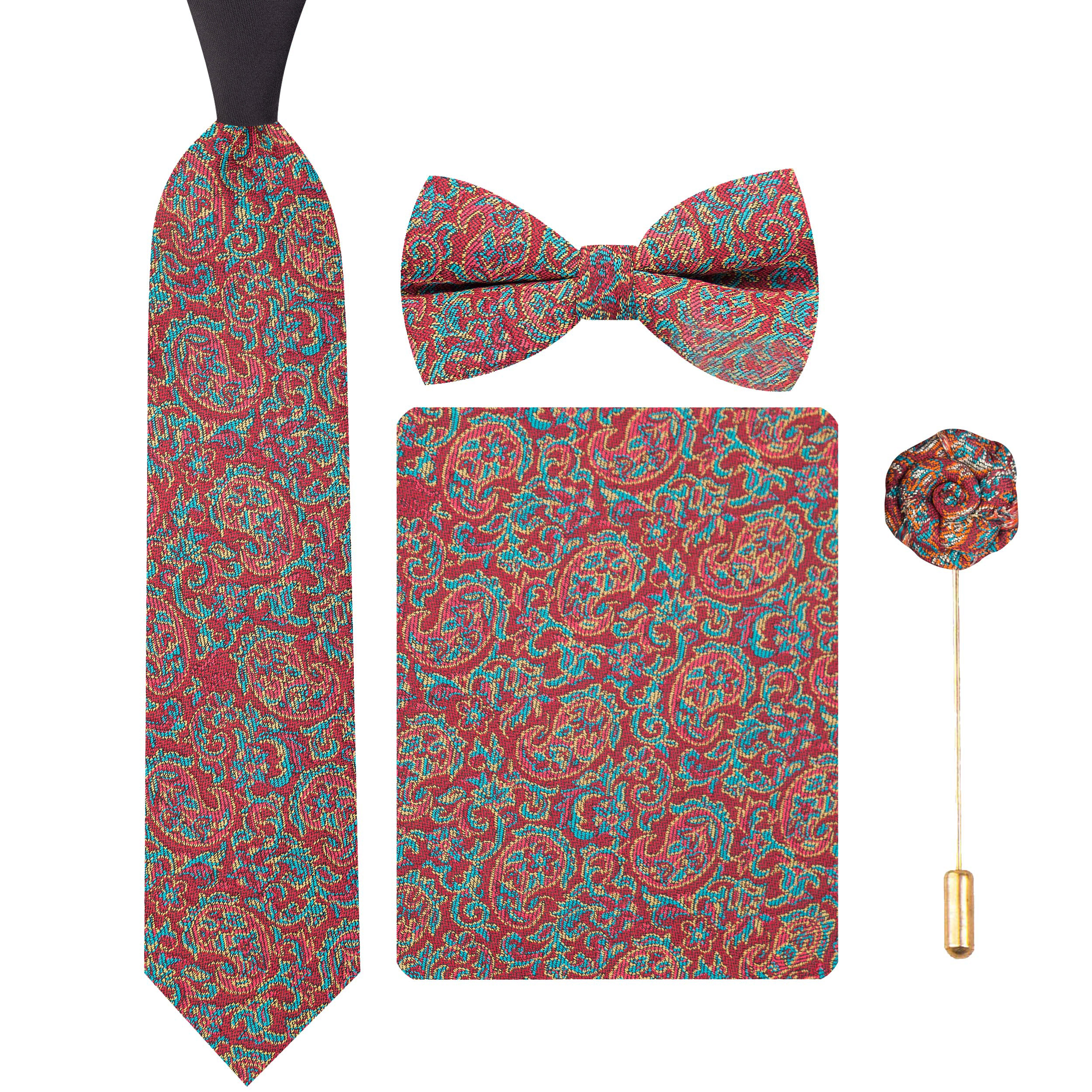 ست کراوات و پاپیون و گل کت مردانه مدل GF-PA2238-BE 