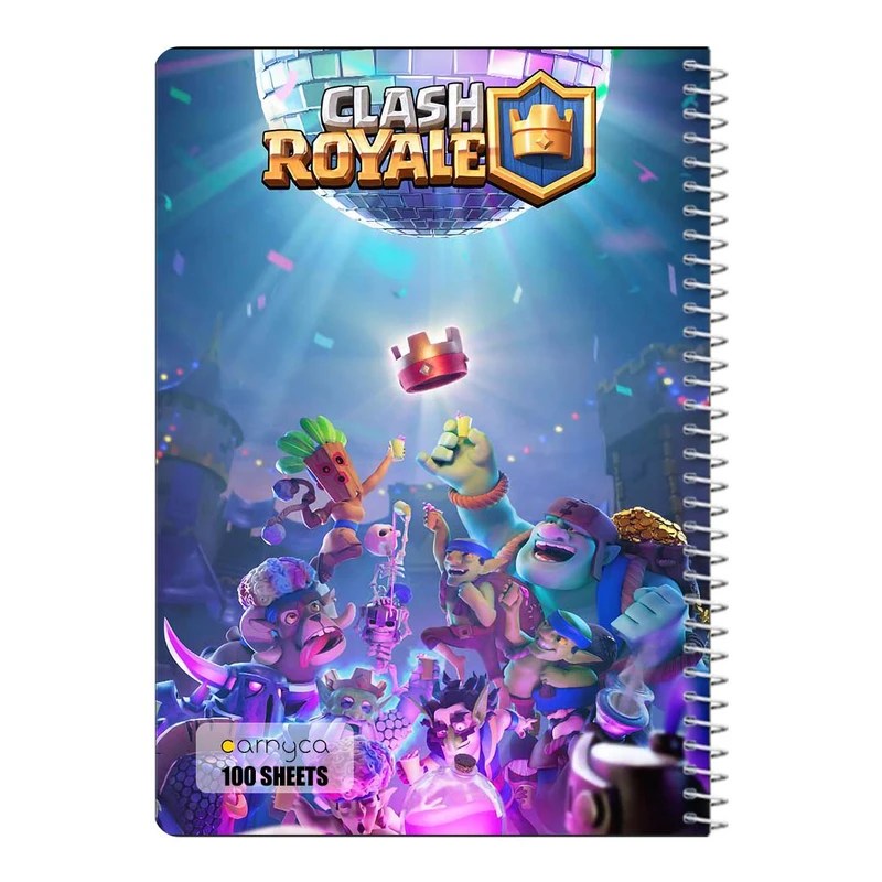 دفتر مشق 100 برگ سیمی کارنیکا طرح کلش رویال Clash Royale کد 51369
