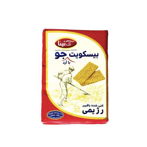 بیسکوییت با آرد جو غنی شده با فیبر رژیمی تک تینا - 160 گرمی