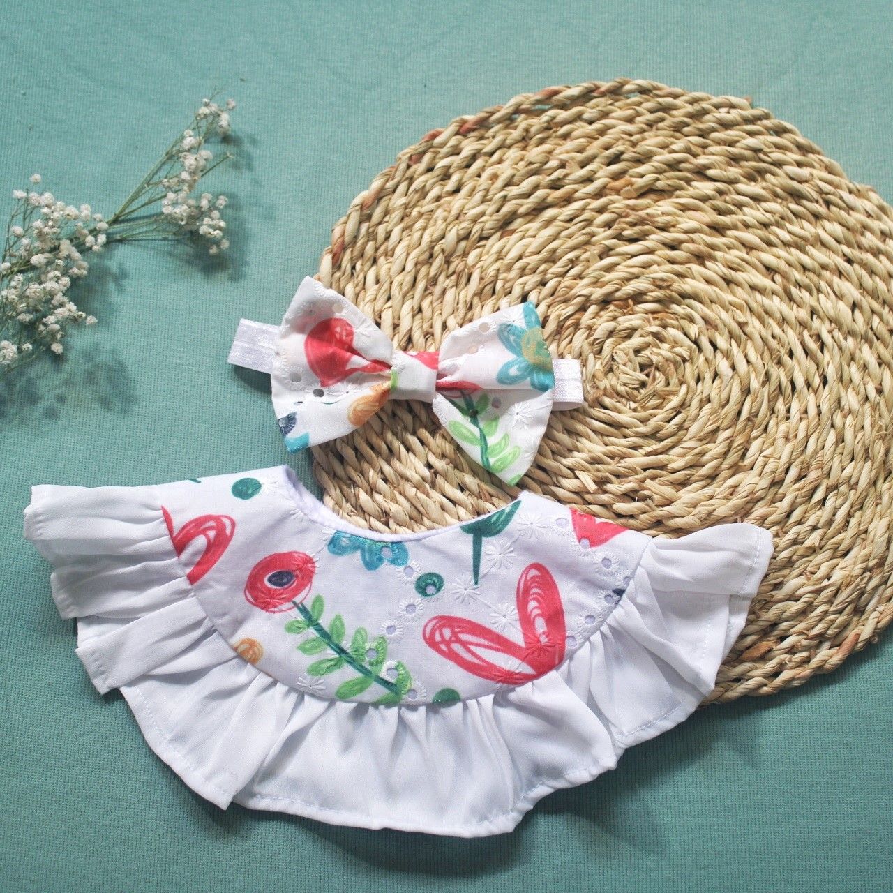 ست هدبند و پیشبند نوزادی ریماز مدل بهار کد m2209 - - 9