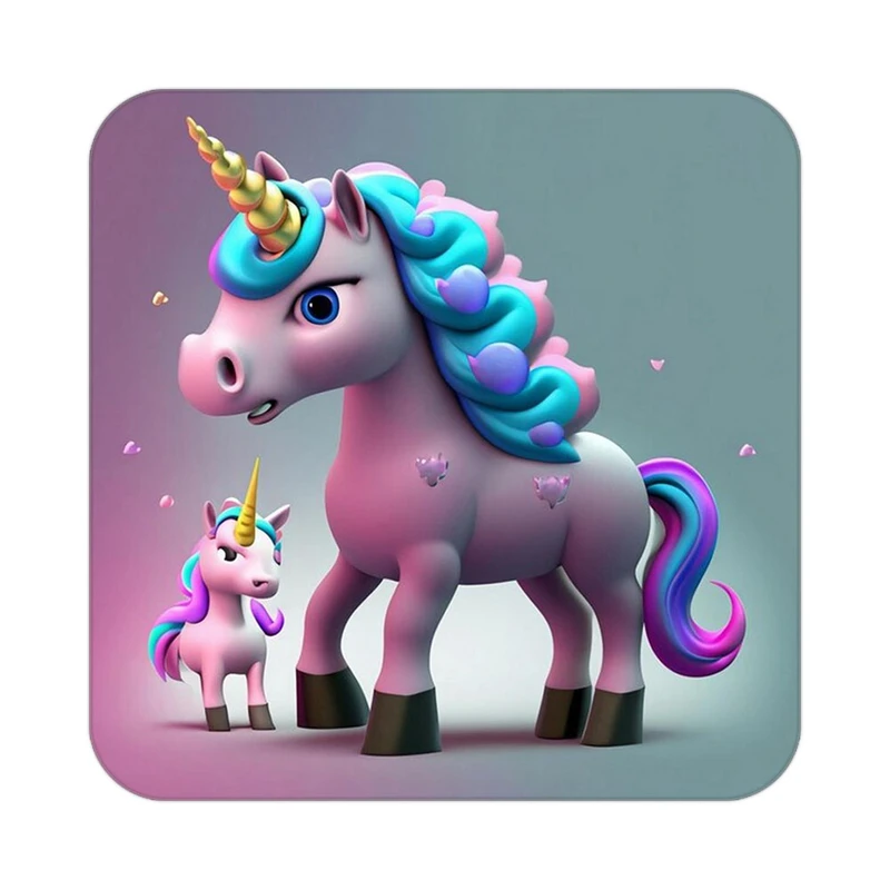 زیر لیوانی کاکتی طرح اسب تک شاخ و یونیکورن مدل mp29017