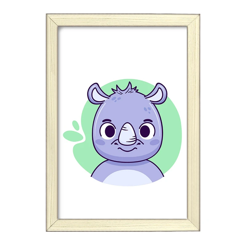 تابلو خندالو طرح کرگدن حیوانات بامزه کد 37157