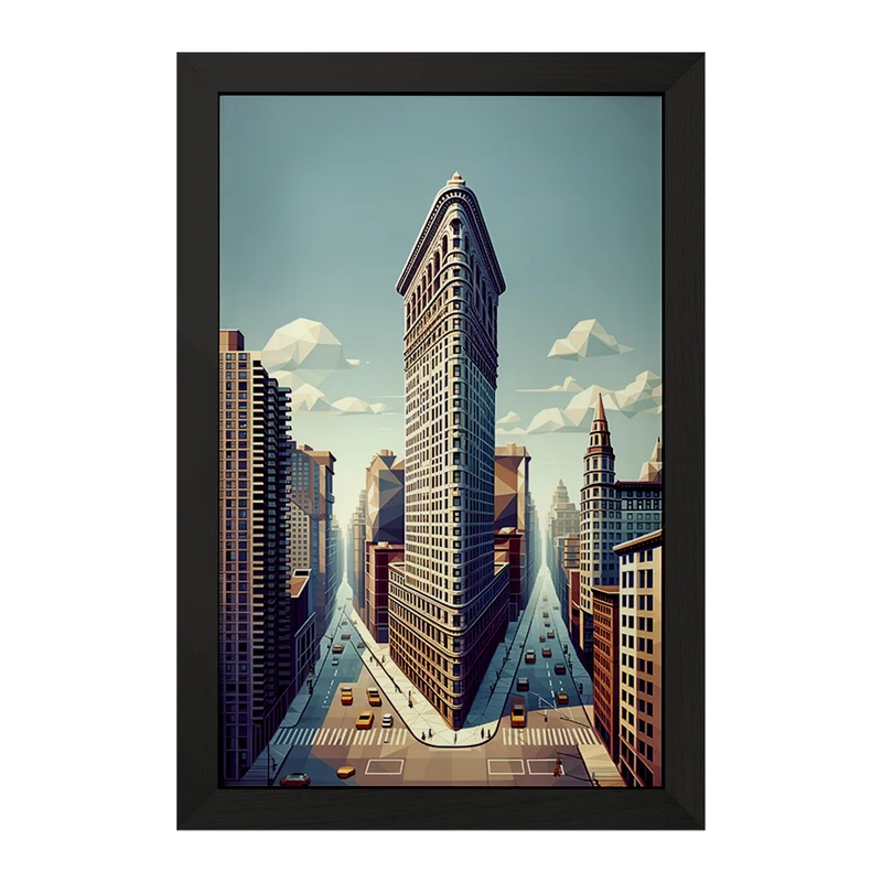 تابلو خندالو مدل ساختمان فلت‌آیرن (Flatiron Building) کد F6366