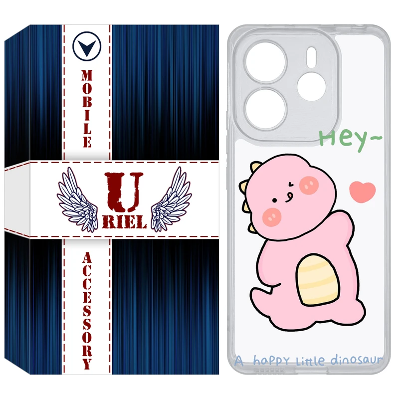 کاور یوریل مدل Clear کد 26 طرح دایناسور مناسب برای گوشی موبایل شیائومی Redmi Note 14 4G