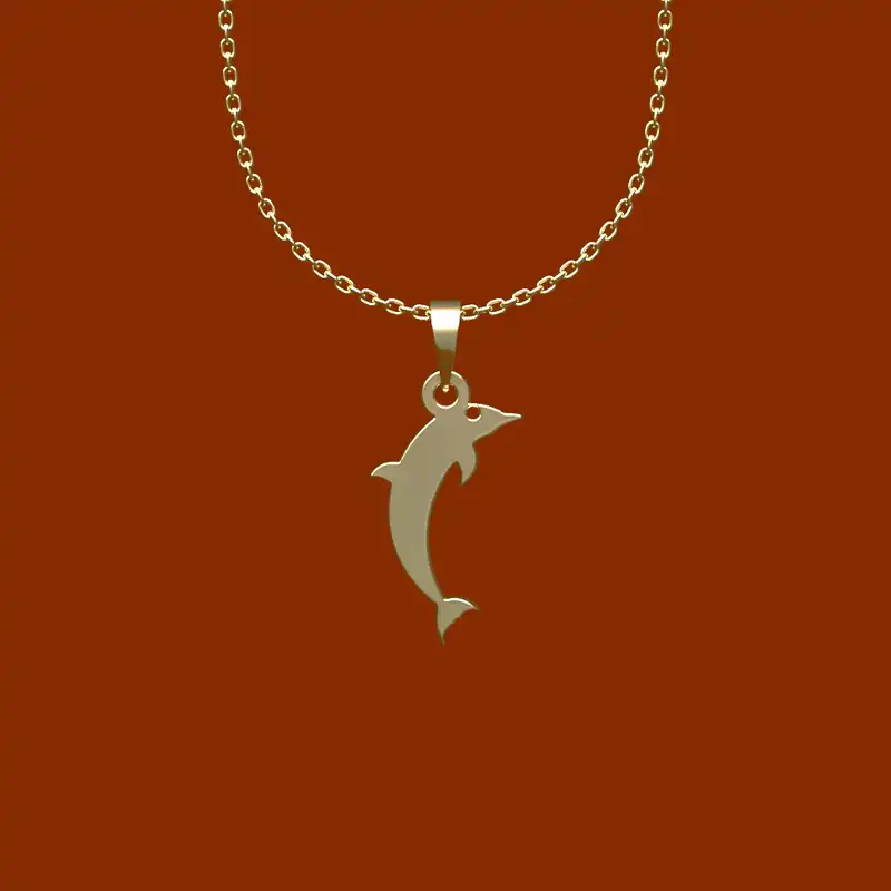 گردنبند طلا 18 عیار زنانه مدوپد مدل ماهی کد R2-1-1175