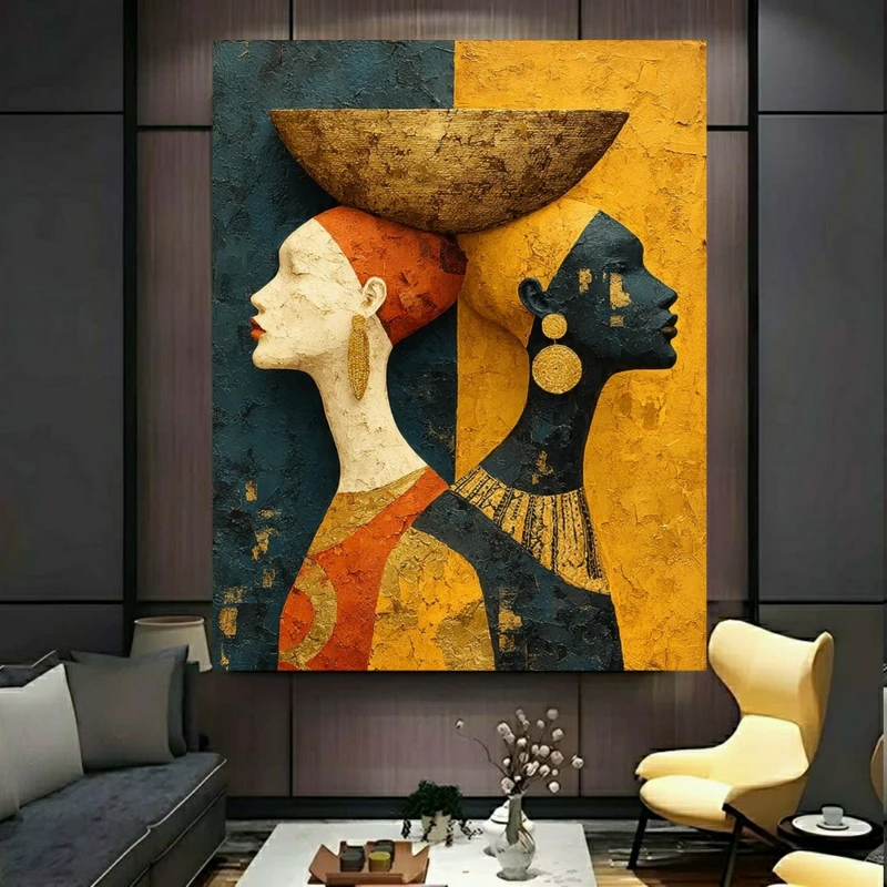 تابلو بوم طرح مخمل نقاشی مدل بانوان کد PY548