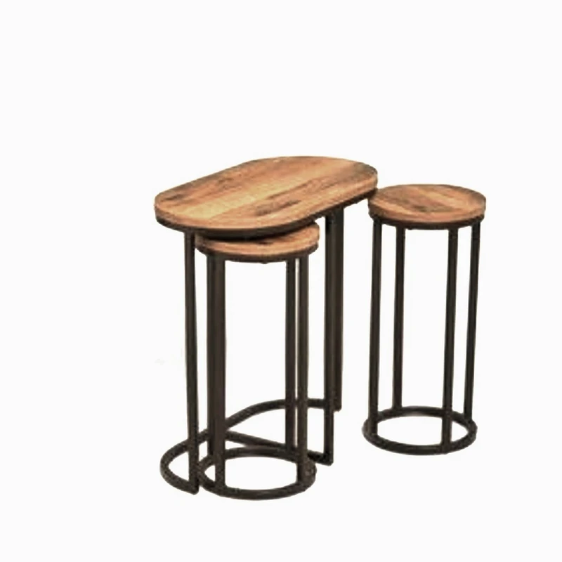 میز جلو مبلی و عسلی بیضی با پایه فلزی و صفحه ام دی اف مدل یاس کد 5630 