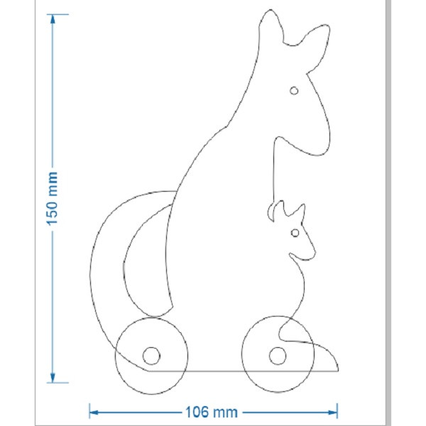 اسباب بازی زینتی مدل کانگرو چرخ دار