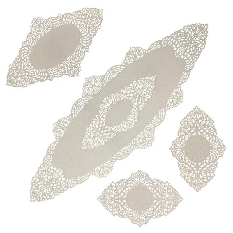ست رومیزی 4 تکه مدل مخمل کد MA004
