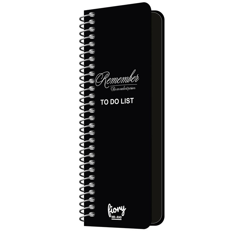 دفترچه یادداشت 75 برگ مستر راد مدل to do list طرح بلک کد fiory 1953