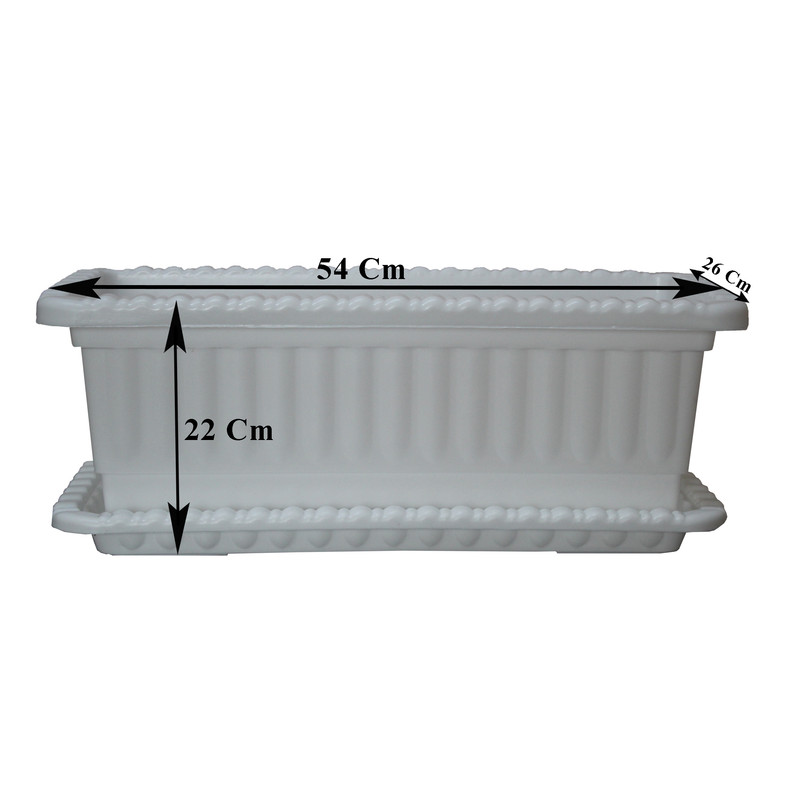 گلدان مدل پلاستیکی مستطیلی کد Go54-02 مجموعه دو عددی