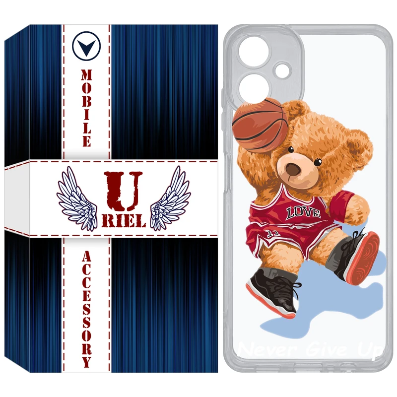 کاور یوریل مدل Clear کد 63 طرح خرس ورزشکار مناسب برای گوشی موبایل سامسونگ Galaxy A06