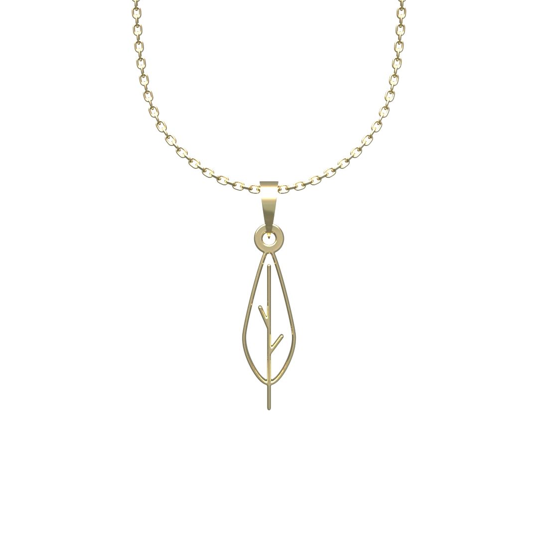 گردنبند طلا 18 عیار زنانه مدوپد مدل برگ کد L2-1-1180 - - 6