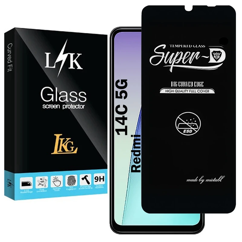محافظ صفحه نمایش شیشه ای ال کا جی مدل SupD-Lk مناسب برای گوشی موبایل شیائومی Redmi 14C 5G