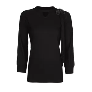 بلوز زنانه مدل 524 آستین چاک رنگ مشکی