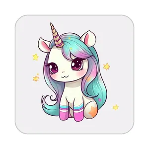 زیر لیوانی کاکتی طرح اسب تک شاخ و یونیکورن مدل mp29792