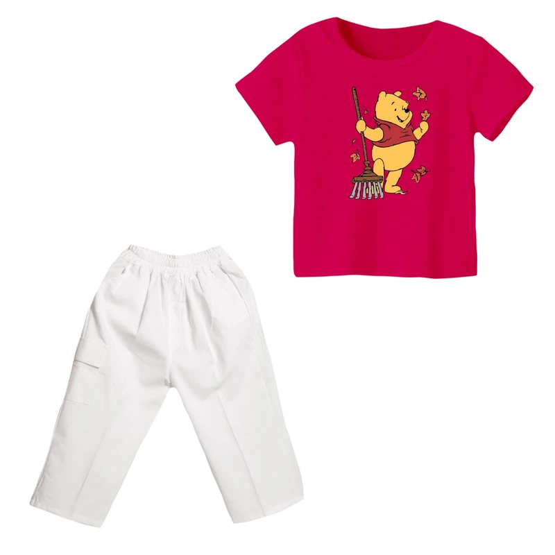 ست تی شرت و شلوارک دخترانه مدل پو کد ۲۹