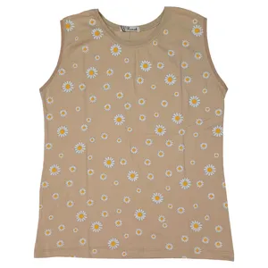 تاپ زنانه مدل نخ پنبه طرح بابونه