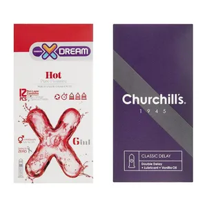 کاندوم چرچیلز مدل Classic Delay بسته 12 عددی به همراه کاندوم ایکس دریم مدل Hot بسته 12 عددی