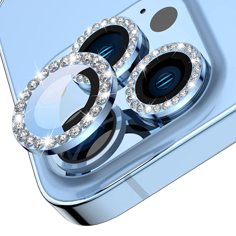 تصویر محافظ لنز دوربین بادیگارد مدل رینگی نگین دار مناسب برای گوشی موبایل اپل iPhone 13 Pro / 13 Pro Max