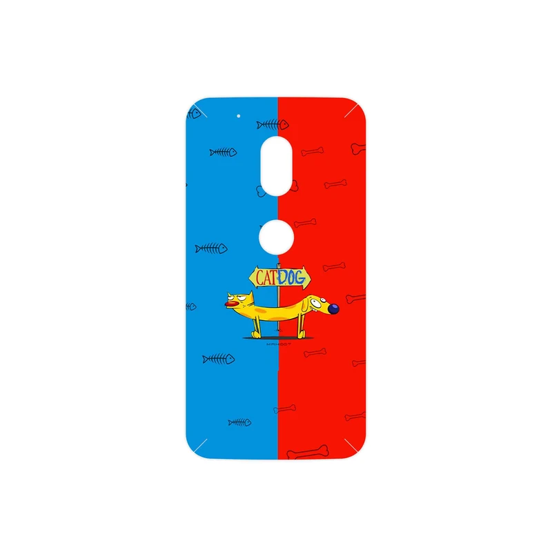 برچسب پوششی ماهوت مدل CatDog مناسب برای گوشی موبایل موتورولا Moto G4 Play