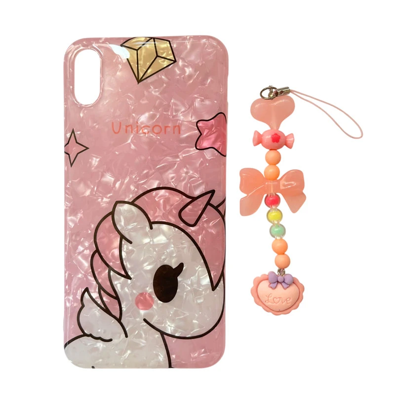  کاور طرح یونیکورن کد A11828 مناسب برای گوشی موبایل اپل iPhone Xs Max  به همراه بند آویز
