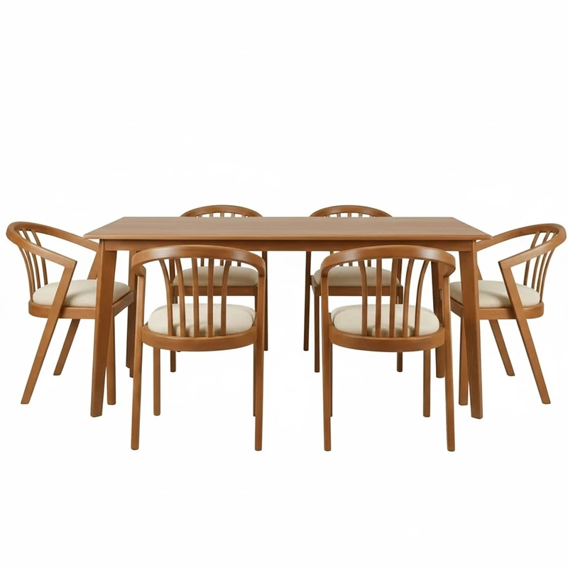 میز و صندلی ناهارخوری شش نفره مدل گندم