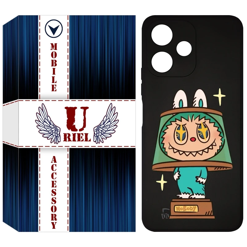 کاور یوریل قاب مدل KSH کد 126 طرح عروسک لبوبو مناسب برای گوشی موبایل شیائومی Redmi 12 5G / Note 12R / Poco M6 Pro 5G