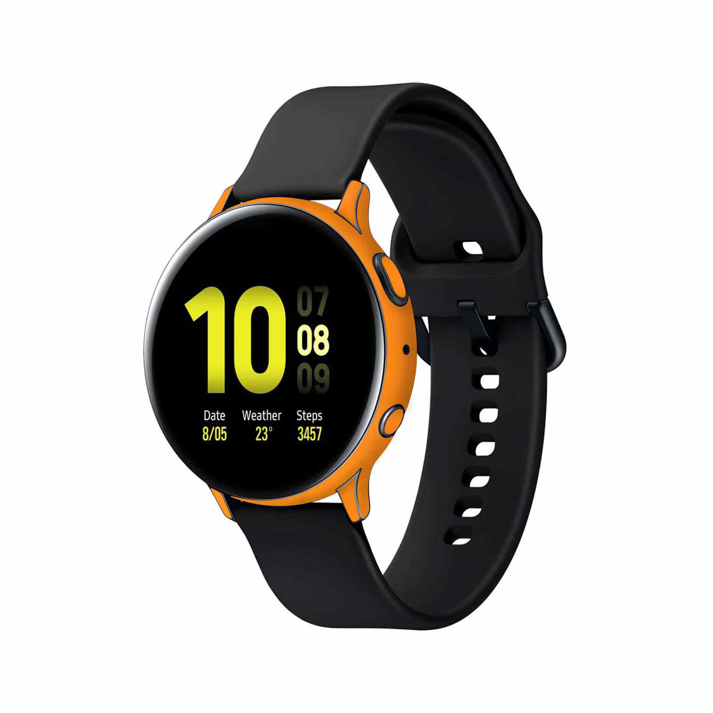 برچسب ماهوت طرح Matte-Orange مناسب برای ساعت هوشمند سامسونگ Galaxy Watch Active 2 44mm