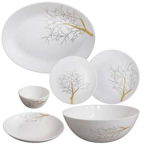 سرویس غذا خوری 26 پارچه آمرتات مدل آرکوپال گرد درخت طلایی کد 5200