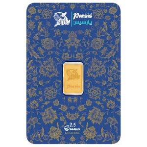 شمش طلا 999.9 عیار پارسیس مدل pa-pr-2.5