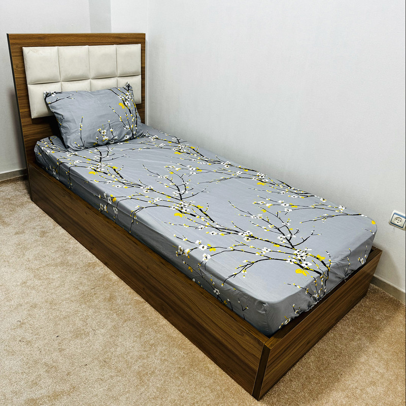 سرویس ملحفه ناتوسا مدل شکوفه کد 90 یک نفره دو تکه