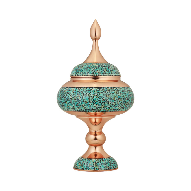 شکلات خوری فیروزه کوبی مسی مدل ساده کد 35
