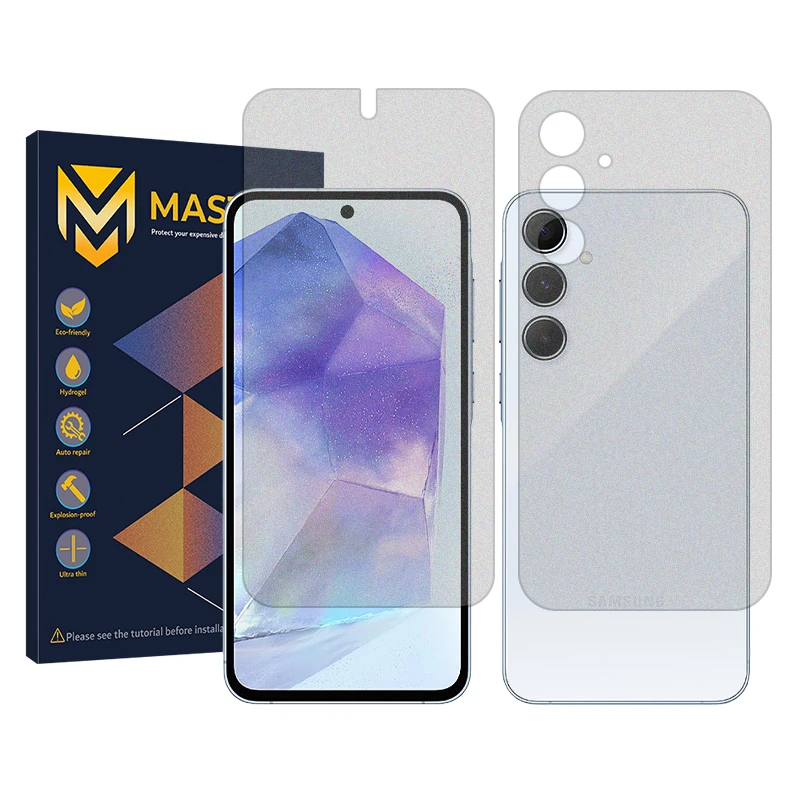 محافظ صفحه نمایش مات مستر مدل Resistant مناسب برای گوشی موبایل سامسونگ Galaxy A55 به همراه محافظ پشت گوشی