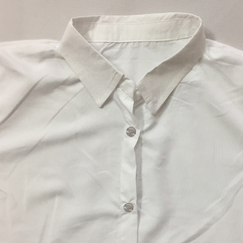 شومیز آستین بلند زنانه مدل نخی هلالی کد tm-2795 رنگ سفید