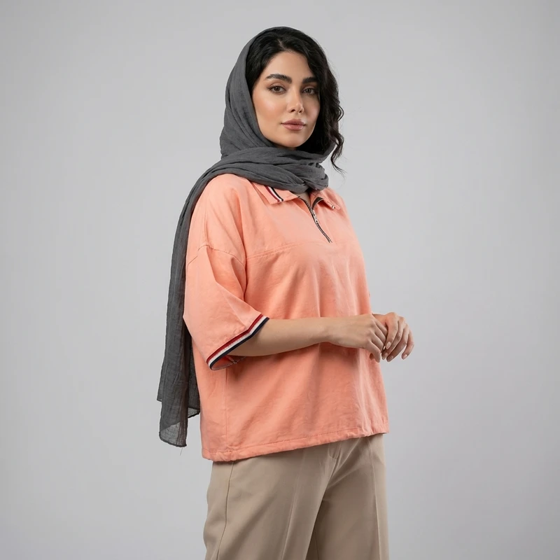 وست زنانه مودال مدل نیم زیپ